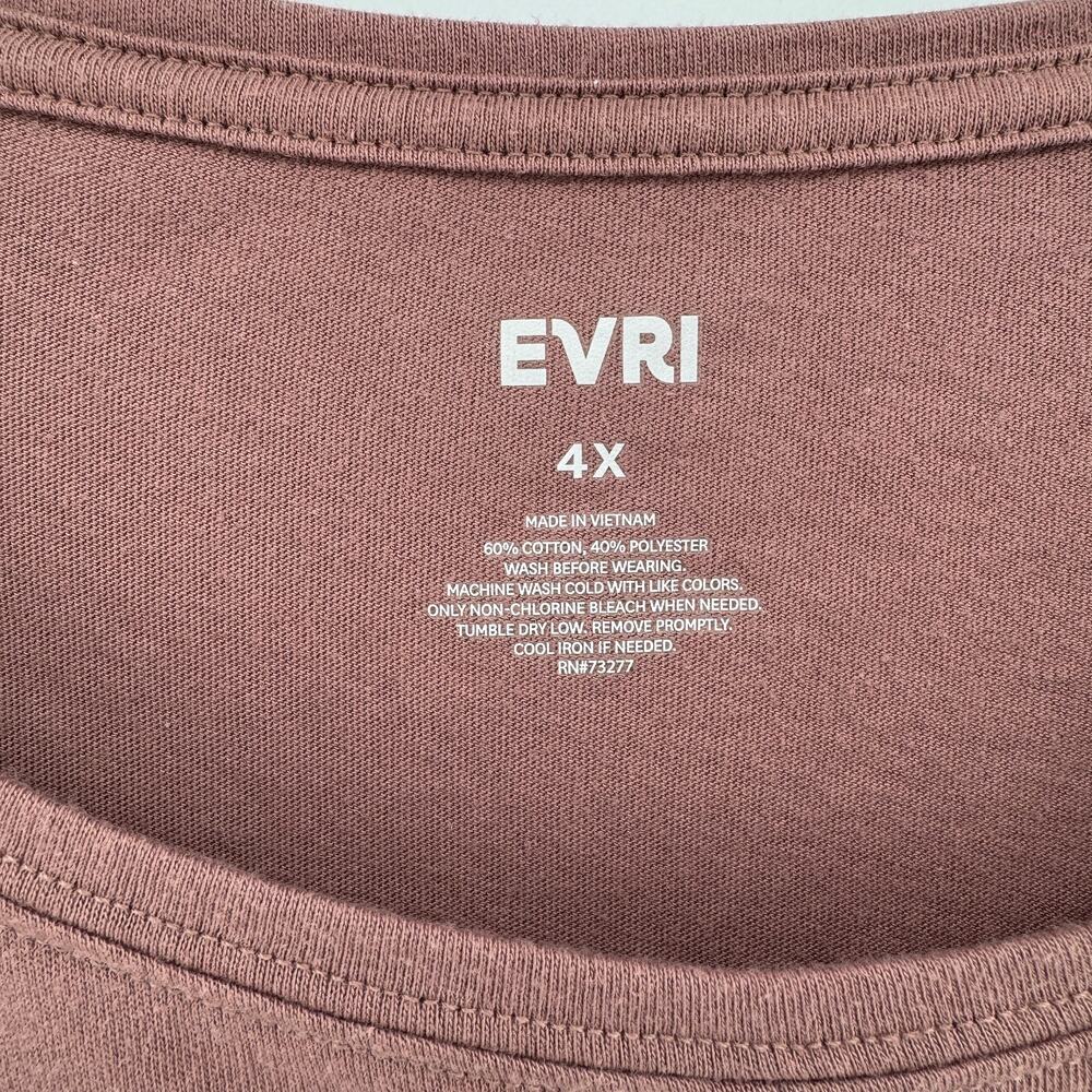 EVRI Women’s 4X Blush Pink Tie-Front Top Short Sleeve Plus Size Casual Shirt - Picture 3 of 6